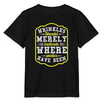 FALTEN SOLLTEN NUR ANZEIGEN, WO LÄCHELN HAT - Stanley/Stella Kinder T-Shirt MINI CREATOR  - Schwarz - Vorne - Mikhail (115cm)