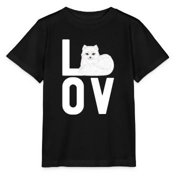 Amoureux du renard arctique - T-shirt bio MINI CREATOR Stanley/Stella Enfant - noir - Devant - Mikhail (115cm)
