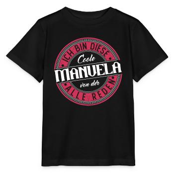 Manuela Geschenkidee Geschenk Geburtstag - Stanley/Stella Kinder T-Shirt MINI CREATOR  - Schwarz - Vorne - Mikhail (115cm)