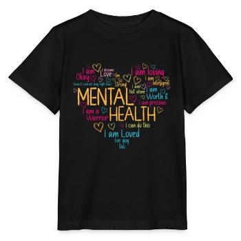 Mental Health Awareness Mental Health Heart - Stanley/Stella Kinder T-Shirt MINI CREATOR  - Schwarz - Vorne - Mikhail (115cm)