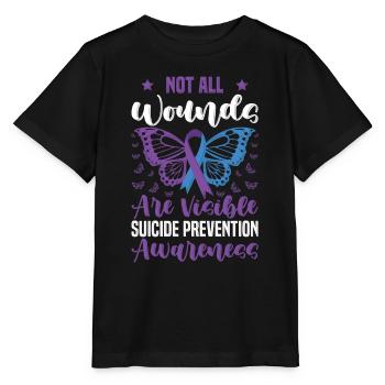 Toutes les blessures ne sont pas visibles Prévention du suicide en guerre - T-shirt bio MINI CREATOR Stanley/Stella Enfant - noir - Devant - Mikhail (115cm)