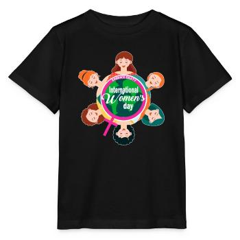 International Women's Day Theme 2023 Embrace Equit - Stanley/Stella MINI CREATOR Kids’ T-Shirt - black - Front - Mikhail (115cm)