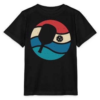 Vintage Pickleball Sports Paddle Lover Sunset - T-shirt bio MINI CREATOR Stanley/Stella Enfant - noir - Devant - Mikhail (115cm)