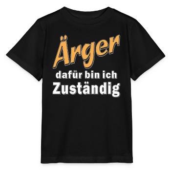 Ärger dafür bin ich Zuständig - Stanley/Stella Kinder T-Shirt MINI CREATOR  - Schwarz - Vorne - Mikhail (115cm)