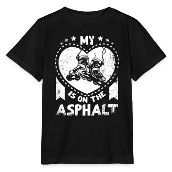 Mon cœur est sur l’asphalte - T-shirt bio MINI CREATOR Stanley/Stella Enfant - noir - Devant - Mikhail (115cm)