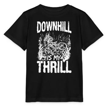 DOWNHILL IS MY THRILL - Adrenalinkick Enduro Ausfa - Stanley/Stella Kinder T-Shirt MINI CREATOR  - Schwarz - Vorne - Mikhail (115cm)