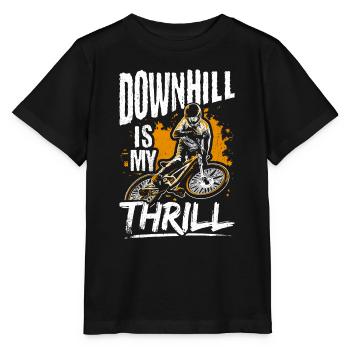 DOWNHILL IS MY THRILL - Bikelovers Mountainbike Ad - Stanley/Stella Kinder T-Shirt MINI CREATOR  - Schwarz - Vorne - Mikhail (115cm)