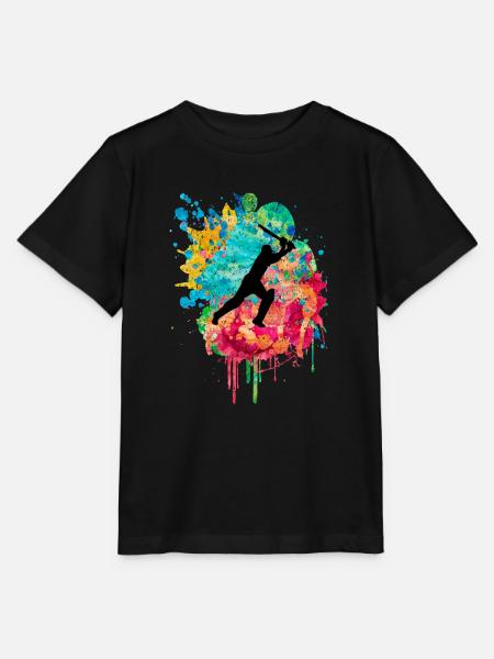 Cricket-Spieler in Popart - Stanley/Stella Kinder T-Shirt MINI CREATOR  - Schwarz