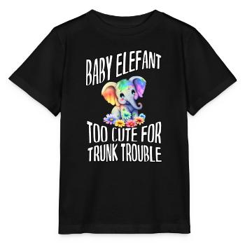 The cute rascals baby elephants in nature - Stanley/Stella MINI CREATOR Kids’ T-Shirt - black - Front - Mikhail (115cm)