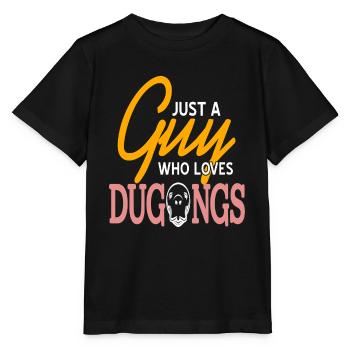 Just A Guy Who Loves Dugong Retro Animal Lover - Stanley/Stella Kinder T-Shirt MINI CREATOR  - Schwarz - Vorne - Mikhail (115cm)