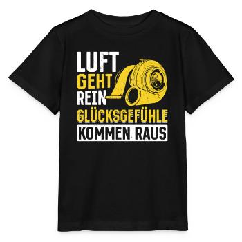Luft geht rein Glücksgefühle kommen raus! Tuning - Stanley/Stella Kinder T-Shirt MINI CREATOR  - Schwarz - Vorne - Mikhail (115cm)