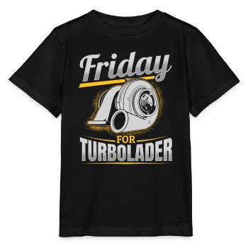 Fridays for Turbolader Tuning Auto Rennen Hubraum - Stanley/Stella Kinder T-Shirt MINI CREATOR  - Schwarz - Vorne - Mikhail (115cm)