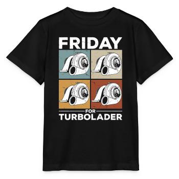 Fridays for Turbolader Tuning Auto Rennen Hubraum - Stanley/Stella Kinder T-Shirt MINI CREATOR  - Schwarz - Vorne - Mikhail (115cm)