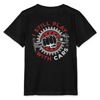 Je joue toujours avec des voitures - PS lovers - T-shirt bio MINI CREATOR Stanley/Stella Enfant - noir - Devant - Mikhail (115cm)