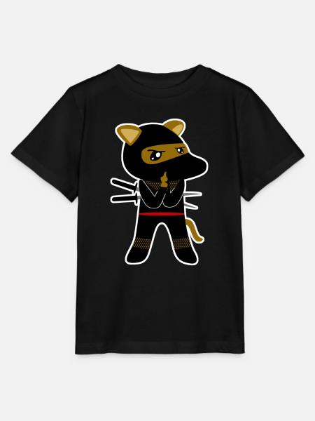 Ninja Hund Hunde Ninjas - Stanley/Stella Kinder T-Shirt MINI CREATOR  - Schwarz