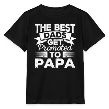 Die besten Väter werden zum Papa befördert Lustige - Stanley/Stella Kinder T-Shirt MINI CREATOR  - Schwarz - Vorne - Mikhail (115cm)