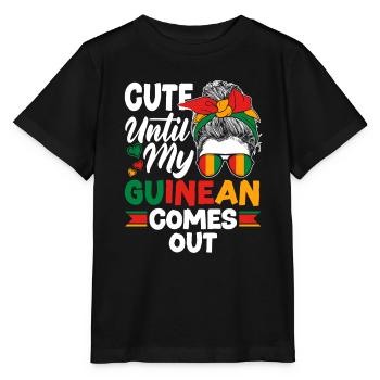 Guinea Guinea Guinea Flagge Niedlich bis mein Guinean - Stanley/Stella Kinder T-Shirt MINI CREATOR  - Schwarz - Vorne - Mikhail (115cm)