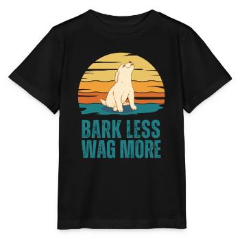 Bark Less Wag More Puppy Dog - Stanley/Stella MINI CREATOR Kids’ T-Shirt - black - Front - Mikhail (115cm)