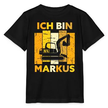 Markus Geschenk Name Namensschild Geburtstag - Stanley/Stella Kinder T-Shirt MINI CREATOR  - Schwarz - Vorne - Mikhail (115cm)