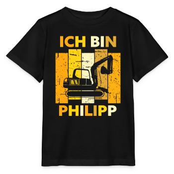 Philipp Geschenk Name Namensschild Geburtstag - Stanley/Stella Kinder T-Shirt MINI CREATOR  - Schwarz - Vorne - Mikhail (115cm)