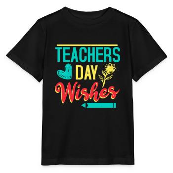 WÜNSCHE ZUM LEHRERTAG - Stanley/Stella Kinder T-Shirt MINI CREATOR  - Schwarz - Vorne - Mikhail (115cm)
