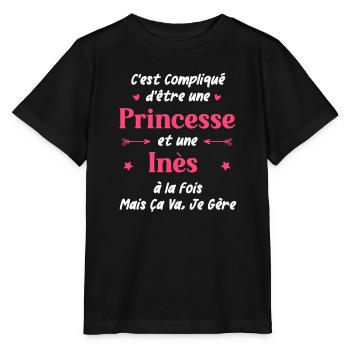 C'est compliqué d'être une princesse et une Inès - T-shirt bio MINI CREATOR Stanley/Stella Enfant - noir - Devant - Mikhail (115cm)