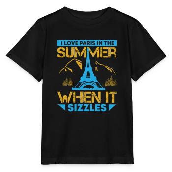 ICH LIEBE PARIS IM SOMMER, WENN ES BRUTZELT - Stanley/Stella Kinder T-Shirt MINI CREATOR  - Schwarz - Vorne - Mikhail (115cm)
