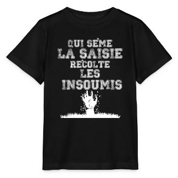 Qui sème la saisie récolte les insoumis - T-shirt bio MINI CREATOR Stanley/Stella Enfant - noir - Devant - Mikhail (115cm)