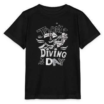 Heute ist ein Tauchtag Day Kreide Geschenk - Stanley/Stella Kinder T-Shirt MINI CREATOR  - Schwarz - Vorne - Mikhail (115cm)