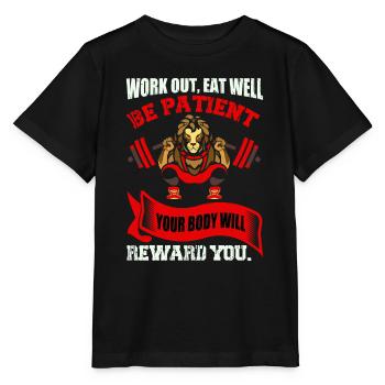 Your body will reward you - Stanley/Stella MINI CREATOR Kids’ T-Shirt - black - Front - Mikhail (115cm)
