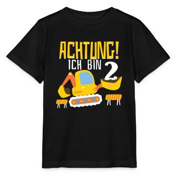 Baustellen Kinder Design Achtung ich bin schon 2 - Stanley/Stella Kinder T-Shirt MINI CREATOR  - Schwarz - Vorne - Mikhail (115cm)