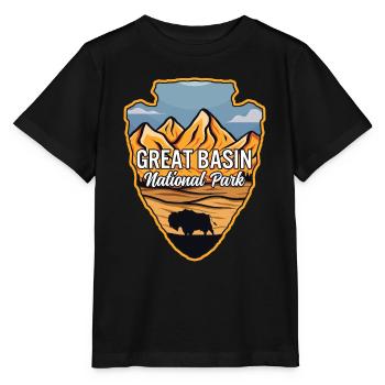 Great Basin US National Park Arrowhead Buffalo - Stanley/Stella MINI CREATOR Kids’ T-Shirt - black - Front - Mikhail (115cm)