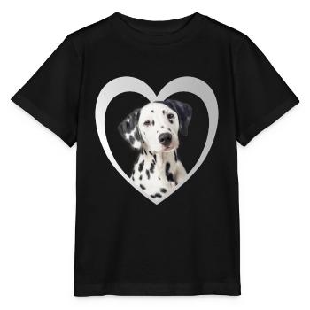 Dalmatiner - Hundeliebhaber - Hunde Herz - Stanley/Stella Kinder T-Shirt MINI CREATOR  - Schwarz - Vorne - Mikhail (115cm)