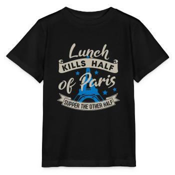 LE DÉJEUNER TUE LA MOITIÉ DU SOUPER PARISIEN L’AUTRE MOITIÉ - T-shirt bio MINI CREATOR Stanley/Stella Enfant - noir - Devant - Mikhail (115cm)