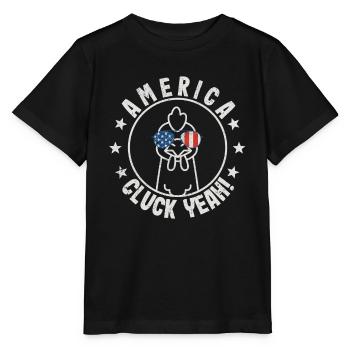 Cluck oui poulet 4 juillet verres t shirt garçons - T-shirt bio MINI CREATOR Stanley/Stella Enfant - noir - Devant - Mikhail (115cm)