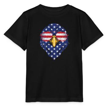 4 juillet Bald Eagle Patriotic American - T-shirt bio MINI CREATOR Stanley/Stella Enfant - noir - Devant - Mikhail (115cm)