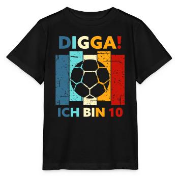 10 Geschenk 10. Geburtstag Fußball Junge - Stanley/Stella Kinder T-Shirt MINI CREATOR  - Schwarz - Vorne - Mikhail (115cm)