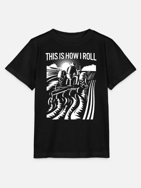 So rolle ich lustigen Landwirtschafts-Rancher-Traktor - Stanley/Stella Kinder T-Shirt MINI CREATOR - Schwarz