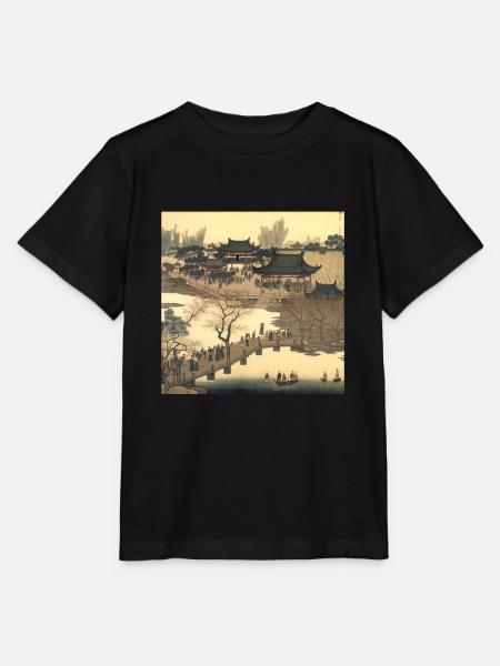 große chinesische Malerei - Stanley/Stella Kinder T-Shirt MINI CREATOR - Schwarz