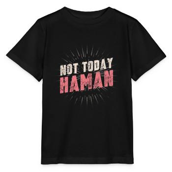 Pas aujourd’hui Haman Pourim Judaïsme - T-shirt bio MINI CREATOR Stanley/Stella Enfant - noir - Devant - Mikhail (115cm)
