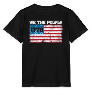 1776 Wir das Volk Patriotisch États-Unis - T-shirt bio MINI CREATOR Stanley/Stella Enfant - noir - Devant - Mikhail (115cm)