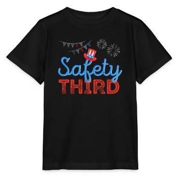 Drôle de feu d’artifice patriotique du 4 juillet - T-shirt bio MINI CREATOR Stanley/Stella Enfant - noir - Devant - Mikhail (115cm)
