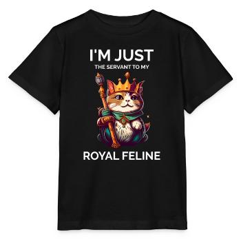 Je suis juste le serviteur mignon amoureux des chats - T-shirt bio MINI CREATOR Stanley/Stella Enfant - noir - Devant - Mikhail (115cm)