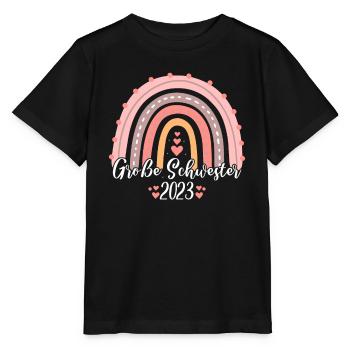 Große Schwester 2023 Boho Regenbogen Mädchen - Stanley/Stella Kinder T-Shirt MINI CREATOR  - Schwarz - Vorne - Mikhail (115cm)