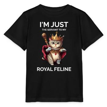 Je ne suis que le serviteur Royal Kawaii Chaton Chat - T-shirt bio MINI CREATOR Stanley/Stella Enfant - noir - Devant - Mikhail (115cm)