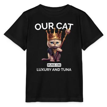 Cat Mom Dad Crown Cat Lover - Stanley/Stella MINI CREATOR Kids’ T-Shirt - black - Front - Mikhail (115cm)