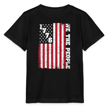 1776 Nous, le peuple patriote américain, - T-shirt bio MINI CREATOR Stanley/Stella Enfant - noir - Devant - Mikhail (115cm)