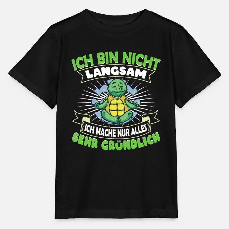 Schildkröte Ich bin nicht langsam - Stanley/Stella Kinder T-Shirt MINI CREATOR  - Schwarz