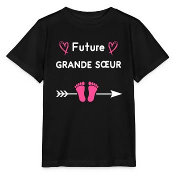 future grande sœur annonce grossesse grande sœur - T-shirt bio MINI CREATOR Stanley/Stella Enfant - noir - Devant - Mikhail (115cm)