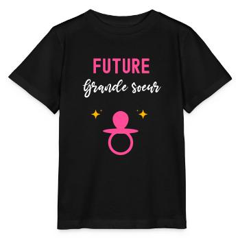future grande sœur cadeau annonce grossesse - T-shirt bio MINI CREATOR Stanley/Stella Enfant - noir - Devant - Mikhail (115cm)